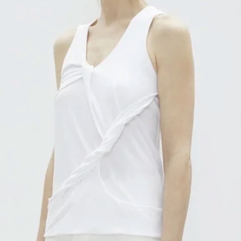 NWT Black Helmut Lang Twist Drape Tank